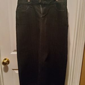 Blue jean red pinstripe long skirt
